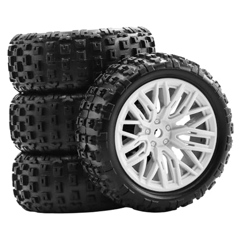 AWHAO 4pcs 1:18 Die RC Räder Und Reifen Ersetzen Gummireifen von RC Ersatzteilen auf Eingestellt, Weiß AWHAO 4pcs 1:18 Die RC Räder Und Reifen Ersetzen Gummireifen von RC Ersatzteilen auf Eingestellt, Weiß von AWHAO