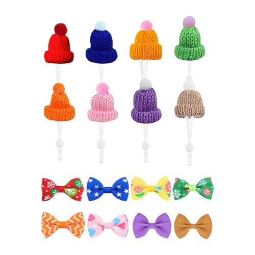 ＡＷＨＡＯ 7 Zoll Schreibtisch Gans Outfits Mini Strickmütze Fliege für Halloween Party Dekor von ＡＷＨＡＯ