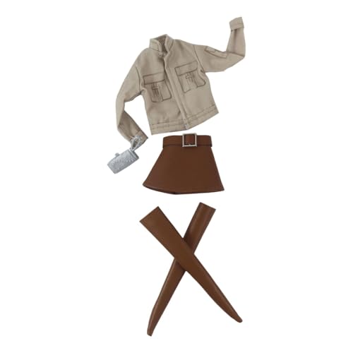 AWHAO BJD Puppenkleidung für 30 cm Puppe, Khaki, Arbeitsjacke, Rock, Puppenzubehör AWHAO BJD Puppenkleidung für 30 cm Puppe, Khaki, Arbeitsjacke, Rock, Puppenzubehör von AWHAO