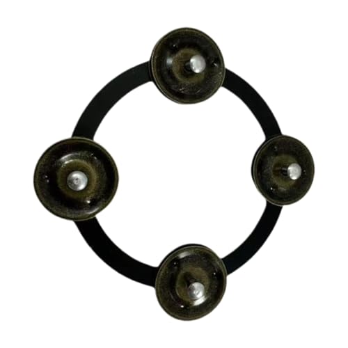 ＡＷＨＡＯ Cymbal Hi Hat Tambourin Single Row Mehrzweck für Den Drum Player Hell Sound mit für Kinder Erwachsene KTV Kinder, Schwarz von ＡＷＨＡＯ