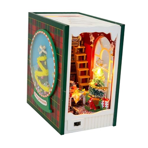 ＡＷＨＡＯ DIY Booknook Kit mit LED Sammlungsdisplay, Handgefertigtes Tiny House Spielzeug, DIY Puppe von ＡＷＨＡＯ