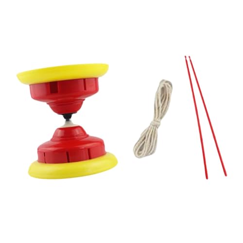 AWHAO Dreifach Gelagertes Diabolo mit Diabolo Stöcken, Einfaches Tragen, Training, Chinesisches Jonglierspielzeug, für Park, Drinnen Und Draußen, Rot AWHAO Dreifach Gelagertes Diabolo mit Diabolo Stöcken, Einfaches Tragen, Training, Chinesisches Jonglierspielzeug, für Park, Drinnen Und Draußen, Rot von AWHAO