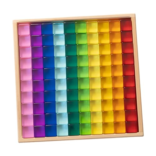 AWHAO Durchscheinendes Regenbogen Bauwürfel Set, Stapel Matching Spiel, Sensorische Bausteine, Lehrmittel für Die Frühkindliche Bildung, 100 Stück AWHAO Durchscheinendes Regenbogen Bauwürfel Set, Stapel Matching Spiel, Sensorische Bausteine, Lehrmittel für Die Frühkindliche Bildung, 100 Stück von AWHAO