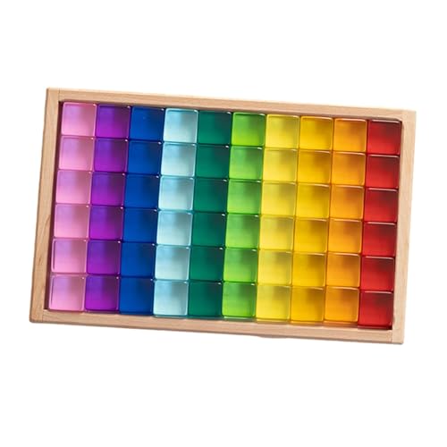 AWHAO Durchscheinendes Regenbogen Bauwürfel Set, Stapel Matching Spiel, Sensorische Bausteine, Lehrmittel für Die Frühkindliche Bildung, 60 Stück AWHAO Durchscheinendes Regenbogen Bauwürfel Set, Stapel Matching Spiel, Sensorische Bausteine, Lehrmittel für Die Frühkindliche Bildung, 60 Stück von AWHAO