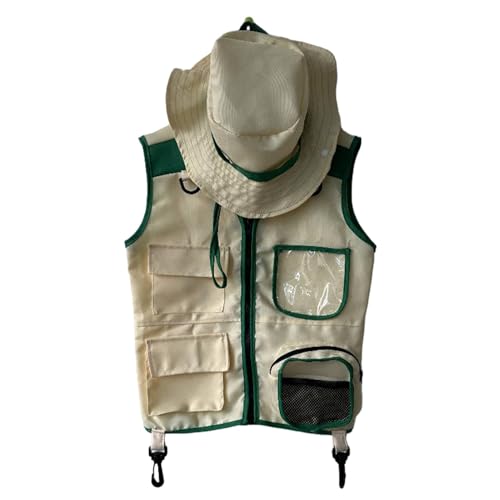 AWHAO Entdeckerweste Und Mütze für Kinder, Kostüm für Den Kindertag, Geschenk Zum AWHAO Entdeckerweste Und Mütze für Kinder, Kostüm für Den Kindertag, Geschenk Zum von AWHAO