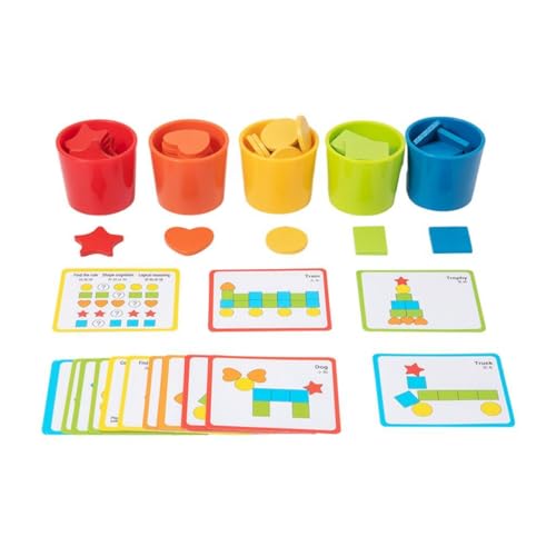 ＡＷＨＡＯ Farbform Sorter Fine Motor Game Spielzeugholzsortierbecher von ＡＷＨＡＯ