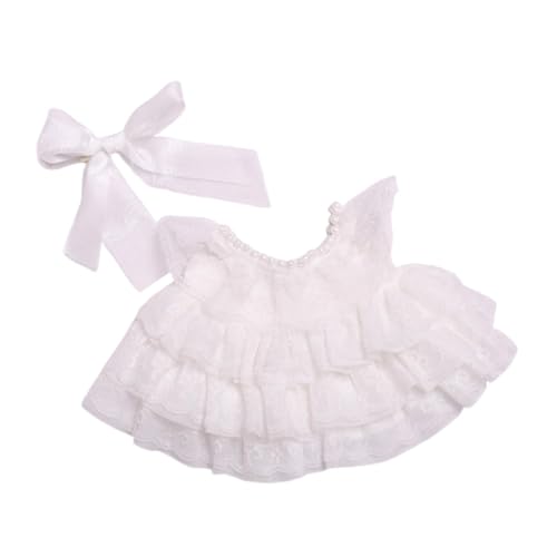 ＡＷＨＡＯ Fashion Dolls Kleideranzug Hochzeitskleideranzug mit Kopfbedeckung Weiches Süßkostüm DIY Doll Spielzeug für 38 cm Puppen Mädchen Puppen Dress Up von ＡＷＨＡＯ