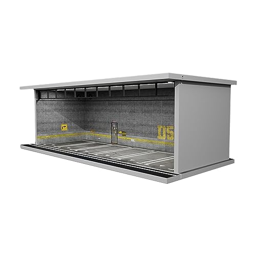 AWHAO Garagenvitrine, Parkplatz für Modellautos Im Maßstab 1:64, Vitrine für Die Garage Aus Druckguss, Parkplatz mit Licht für Autos, GRAU AWHAO Garagenvitrine, Parkplatz für Modellautos Im Maßstab 1:64, Vitrine für Die Garage Aus Druckguss, Parkplatz mit Licht für Autos, GRAU von AWHAO