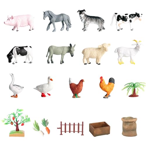 AWHAO Gartenstatue, Miniatur Tierfiguren, Großpackung, Früherziehung, Bauernhof, Kleines Spielset, Spielzeug, Tierfiguren Zum Basteln, Jungen, Mädchen, Kind, 37 Stück AWHAO Gartenstatue, Miniatur Tierfiguren, Großpackung, Früherziehung, Bauernhof, Kleines Spielset, Spielzeug, Tierfiguren Zum Basteln, Jungen, Mädchen, Kind, 37 Stück von AWHAO