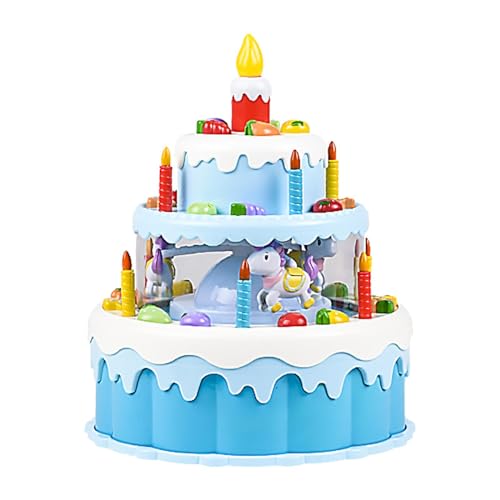 AWHAO Geburtstagskuchen Spielen, Etwas Wünschen, Kerzen Anzünden, Interaktives Spielzeug, Kerzen Ausblasen, Singendes Spielzeug, Rollenspiel für Kinder, Blau AWHAO Geburtstagskuchen Spielen, Etwas Wünschen, Kerzen Anzünden, Interaktives Spielzeug, Kerzen Ausblasen, Singendes Spielzeug, Rollenspiel für Kinder, Blau von AWHAO