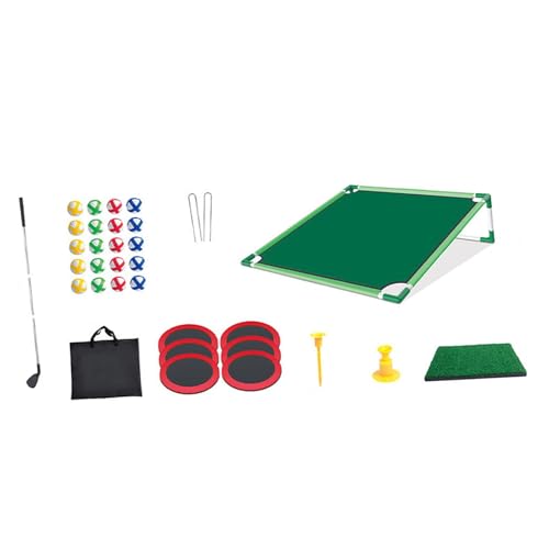 AWHAO Golf Pong Set Golf Putting Green Matte Kinder Outdoor Spielzeug Party Aktivitäten Golf Putting Praxis Trainingshilfe für Familie Party, Einzel-Rack AWHAO Golf Pong Set Golf Putting Green Matte Kinder Outdoor Spielzeug Party Aktivitäten Golf Putting Praxis Trainingshilfe für Familie Party, Einzel-Rack von AWHAO