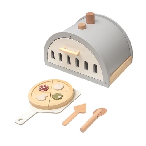 AWHAO Holz Pizza Spielzeug Set Pretend Play Küche Zubehör Frühes Lernen Rolle Spielen Kreative Kinder Spielzeug Geschenk, mit Ofen AWHAO Holz Pizza Spielzeug Set Pretend Play Küche Zubehör Frühes Lernen Rolle Spielen Kreative Kinder Spielzeug Geschenk, mit Ofen von AWHAO