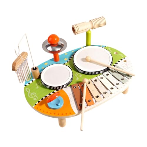 AWHAO Kinder Schlagzeug, Kinder Trommelspielzeug, Pädagogisches, Multifunktionales Percussion Spielzeug Aus Holz AWHAO Kinder Schlagzeug, Kinder Trommelspielzeug, Pädagogisches, Multifunktionales Percussion Spielzeug Aus Holz von AWHAO