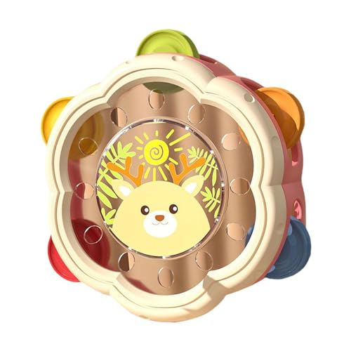 AWHAO Kinder Tamburin Trommel, Rassel für frühe Entwicklung, Handtrommel für Kleinkinder, Rosa AWHAO Kinder Tamburin Trommel, Rassel für frühe Entwicklung, Handtrommel für Kleinkinder, Rosa von AWHAO