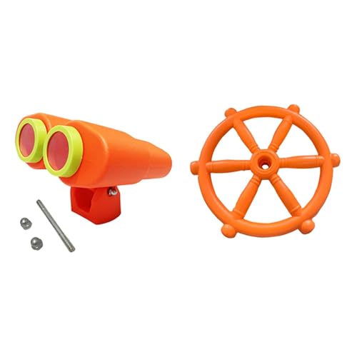 AWHAO Kinderspielplatzzubehör, Schaukelzubehör, Lenkrad, Piratenschiff, Teile für Spielhaus, Hinterhof, Schaukelset, 2 Stück Orange AWHAO Kinderspielplatzzubehör, Schaukelzubehör, Lenkrad, Piratenschiff, Teile für Spielhaus, Hinterhof, Schaukelset, 2 Stück Orange von AWHAO