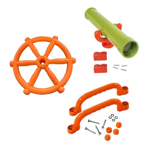 AWHAO Kinderspielplatzzubehör, Schaukelzubehör, Lenkrad, Piratenschiff, Teile für Spielhaus, Hinterhof, Schaukelset, 4 Stück Grün AWHAO Kinderspielplatzzubehör, Schaukelzubehör, Lenkrad, Piratenschiff, Teile für Spielhaus, Hinterhof, Schaukelset, 4 Stück Grün von AWHAO