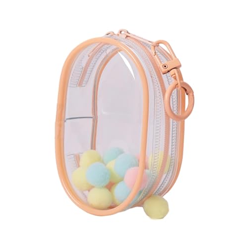 ＡＷＨＡＯ Mini PVC Puppentasche, Tragetasche, Puppen Display Tasche, Tragbare Staubdichte Mini Puppentasche, Puppen Aufbewahrungstasche, Pfirsichrosa von ＡＷＨＡＯ
