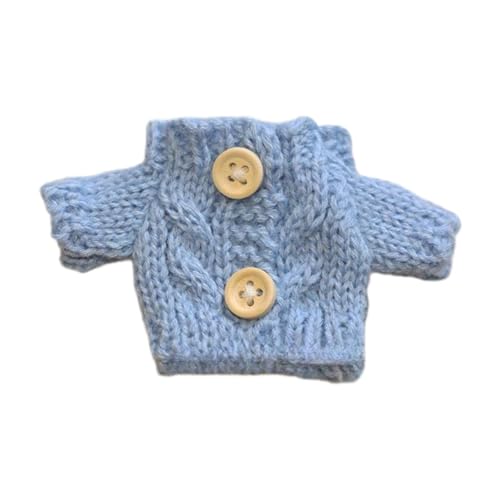 AWHAO Mini Plüschpuppe, T Shirt, Stofffiguren, Spielzeug, Zubehör, Anime Figur, Niedliche Dekoration, Spaß, Gefüllte Puppenkleidung, Puppenkleidung, Blaue Holzknöpfe AWHAO Mini Plüschpuppe, T Shirt, Stofffiguren, Spielzeug, Zubehör, Anime Figur, Niedliche Dekoration, Spaß, Gefüllte Puppenkleidung, Puppenkleidung, Blaue Holzknöpfe von AWHAO