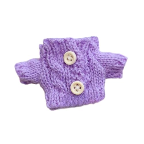 AWHAO Mini Plüschpuppe, T Shirt, Stofffiguren, Spielzeug, Zubehör, Anime Figur, Niedliche Dekoration, Spaß, Gefüllte Puppenkleidung, Puppenkleidung, Violette Holzknöpfe AWHAO Mini Plüschpuppe, T Shirt, Stofffiguren, Spielzeug, Zubehör, Anime Figur, Niedliche Dekoration, Spaß, Gefüllte Puppenkleidung, Puppenkleidung, Violette Holzknöpfe von AWHAO