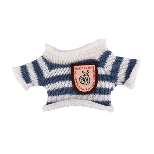 AWHAO Mini Puppenkleidung für 7 Zoll, Mädchenpuppenkleidung, Anziehsachen, Kinderspielzeug, Bezaubernder DIY Puppenpullover, Bequem für Kinder, Weihnachtsge, Blaue Streifen AWHAO Mini Puppenkleidung für 7 Zoll, Mädchenpuppenkleidung, Anziehsachen, Kinderspielzeug, Bezaubernder DIY Puppenpullover, Bequem für Kinder, Weihnachtsge, Blaue Streifen von AWHAO