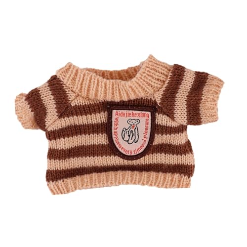 AWHAO Mini Puppenkleidung für 7 Zoll, Mädchenpuppenkleidung, Anziehsachen, Kinderspielzeug, Bezaubernder DIY Puppenpullover, Bequem für Kinder, Weihnachtsge, Braune Streifen AWHAO Mini Puppenkleidung für 7 Zoll, Mädchenpuppenkleidung, Anziehsachen, Kinderspielzeug, Bezaubernder DIY Puppenpullover, Bequem für Kinder, Weihnachtsge, Braune Streifen von AWHAO