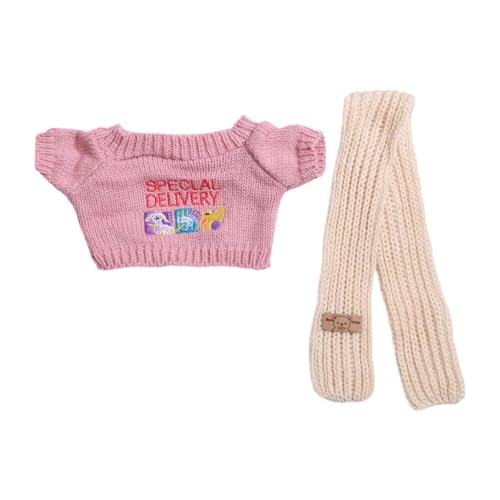 AWHAO Mini Puppenkleidung für Mädchen, Handgefertigt, Modisches Kostümzubehör, DIY Cartoon Puppenkleidung, Puppen Outfit Set für 38 cm Große Plüschpuppen, G, Pullover Schal AWHAO Mini Puppenkleidung für Mädchen, Handgefertigt, Modisches Kostümzubehör, DIY Cartoon Puppenkleidung, Puppen Outfit Set für 38 cm Große Plüschpuppen, G, Pullover Schal von AWHAO