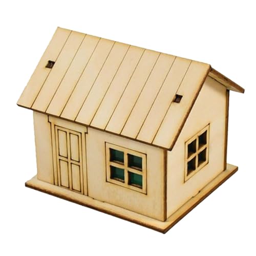 ＡＷＨＡＯ Miniatur-Holzhaus 1/64 1/60 Zubehör Hobby Spielzeug Unbemalt 3D Handgemachte Architektur Szene DIY Gebäude für Einzigartige Geschenke, Style B von ＡＷＨＡＯ