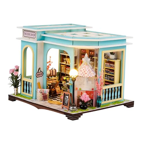 ＡＷＨＡＯ Miniatur Schneidergeschäftsgebäude Kits 3D Holzrätsel für Freunde Erwachsene Teenager von ＡＷＨＡＯ