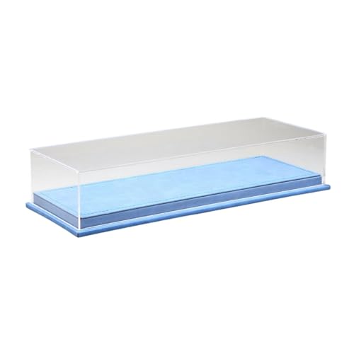AWHAO Modellauto Vitrine Als Präsentationsständer Transparente Sammlervitrine Und Acrylbox mit Kunstlederbasis für Die Ausstellung von Druckgussautos in Bü, Blau AWHAO Modellauto Vitrine Als Präsentationsständer Transparente Sammlervitrine Und Acrylbox mit Kunstlederbasis für Die Ausstellung von Druckgussautos in Bü, Blau von AWHAO