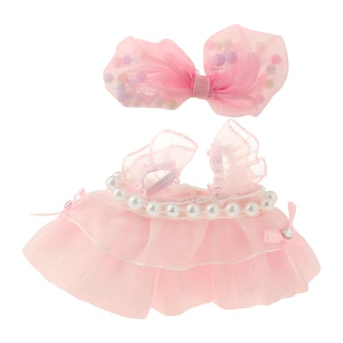 AWHAO Overallrock für Plüschfiguren mit Mini Schleife, DIY Foto Requisiten, Modisch, Lehrreich, Zum Selbermachen von Puppen, Zum Anziehen für 17 cm Große Pu, Rosa AWHAO Overallrock für Plüschfiguren mit Mini Schleife, DIY Foto Requisiten, Modisch, Lehrreich, Zum Selbermachen von Puppen, Zum Anziehen für 17 cm Große Pu, Rosa von AWHAO