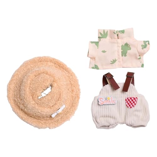 AWHAO Plüschpuppenkleidung für 15–17 cm Große Puppen, Mode, Kostüme, Verkleidung, DIY, Plüschpuppenzubehör, Foto Requisiten, Weiche Puppenkleidung, Hose Hemd Plüschmütze AWHAO Plüschpuppenkleidung für 15–17 cm Große Puppen, Mode, Kostüme, Verkleidung, DIY, Plüschpuppenzubehör, Foto Requisiten, Weiche Puppenkleidung, Hose Hemd Plüschmütze von AWHAO