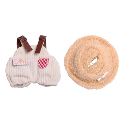 AWHAO Plüschpuppenkleidung für 15–17 cm Große Puppen, Mode, Kostüme, Verkleidung, DIY, Plüschpuppenzubehör, Foto Requisiten, Weiche Puppenkleidung, Overall Plüschmütze AWHAO Plüschpuppenkleidung für 15–17 cm Große Puppen, Mode, Kostüme, Verkleidung, DIY, Plüschpuppenzubehör, Foto Requisiten, Weiche Puppenkleidung, Overall Plüschmütze von AWHAO