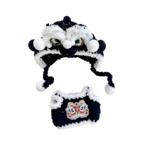 AWHAO Puppen Outfit mit Löwentanz Hut, Kostümzubehör für 6,69 Zoll Puppen, Schwarz AWHAO Puppen Outfit mit Löwentanz Hut, Kostümzubehör für 6,69 Zoll Puppen, Schwarz von AWHAO