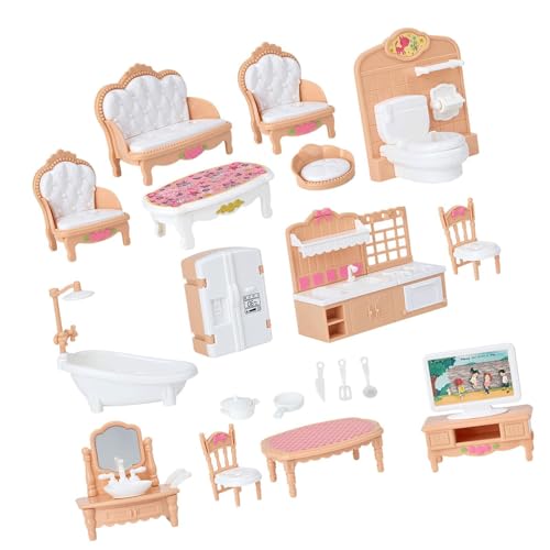ＡＷＨＡＯ Puppenhaus Möbel Set, Rollenspiel Mini Hausmöbel für Jungen Und Mädchen von ＡＷＨＡＯ