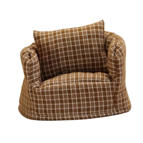 ＡＷＨＡＯ Puppenhaus Sofa Couch 1:12 Möbel für Miniatur Raumgestaltung, Kaffee von ＡＷＨＡＯ