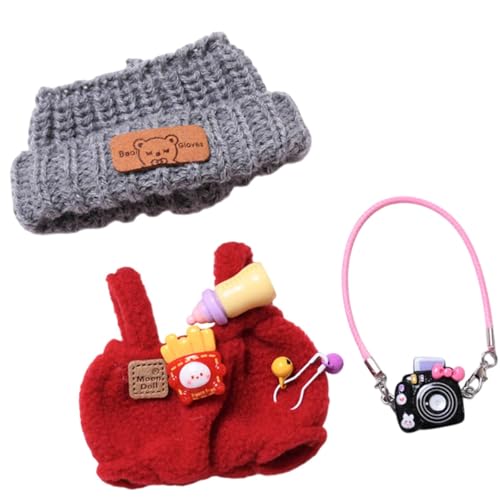 AWHAO Puppenkleidung für 6,69 Zoll Puppen, Anzieh Accessoires, Geburtstagsgeschenk, Puppenhosen Und Kostüme, Rot mit Hutkamera AWHAO Puppenkleidung für 6,69 Zoll Puppen, Anzieh Accessoires, Geburtstagsgeschenk, Puppenhosen Und Kostüme, Rot mit Hutkamera von AWHAO