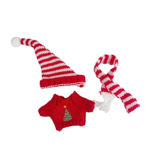 ＡＷＨＡＯ Puppenpullover Anhänger, Puppen Outfits für Kleine Mädchen, Dekoration, Foto Requisiten, DIY Puppenspielzeug, Niedliche Verkleidungskostüme für 17 cm, Rot von ＡＷＨＡＯ