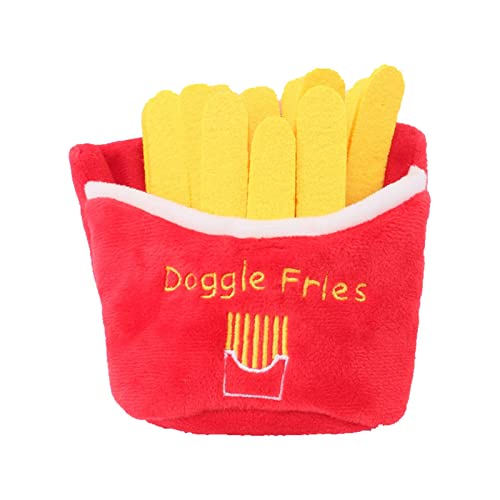 AWHAO Quietschendes Hundefutter Kauspielzeug, Langlebige Interaktive Hundespielzeugpuppe mit Quietscher, Hundegeräusch, Spielzeug für Kleine, Mittelgroße Un, Pommes 15x15cm AWHAO Quietschendes Hundefutter Kauspielzeug, Langlebige Interaktive Hundespielzeugpuppe mit Quietscher, Hundegeräusch, Spielzeug für Kleine, Mittelgroße Un, Pommes 15x15cm von AWHAO