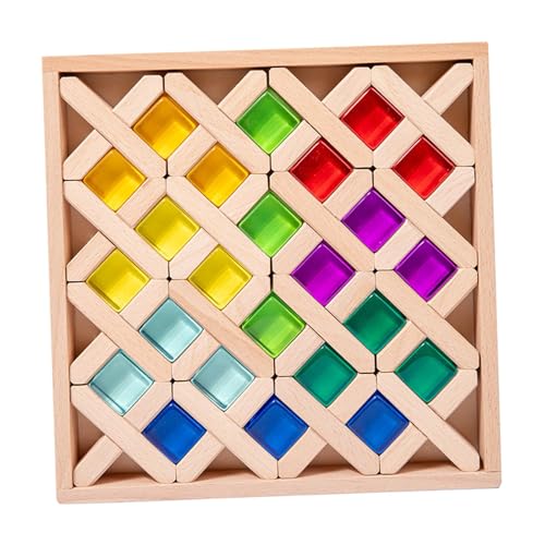 AWHAO Regenbogen Baustein Set, Stapelspiel, Glatt, Bausteine Set für Feinmotorik für AWHAO Regenbogen Baustein Set, Stapelspiel, Glatt, Bausteine Set für Feinmotorik für von AWHAO