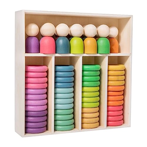 AWHAO Regenbogen Farbsortierspiel Sensorisches Spielzeug Feinmotor Fertigkeit Regenbogen Stapelblöcke AWHAO Regenbogen Farbsortierspiel Sensorisches Spielzeug Feinmotor Fertigkeit Regenbogen Stapelblöcke von AWHAO