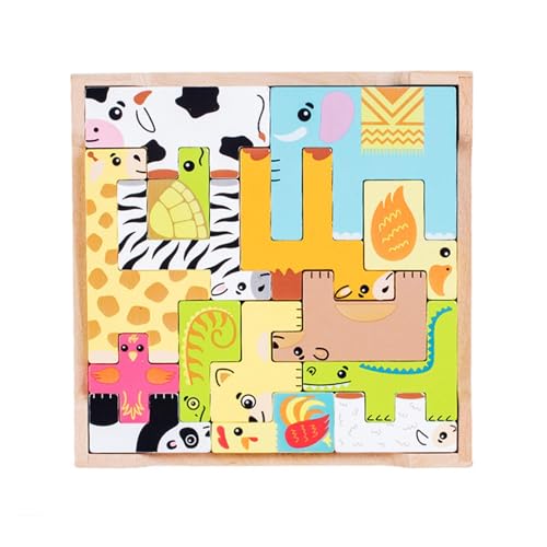 ＡＷＨＡＯ Russische Blöcke Puzzle 3D Puzzles Lernspielzeug Logisches Spiel Tierthema von ＡＷＨＡＯ