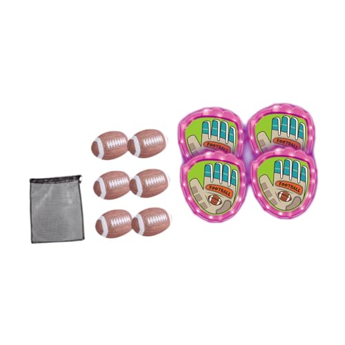 ＡＷＨＡＯ Selbstklebendes Wurf Und Fangspielset, Freizeitspielset, Softball Set für Kinder für Kinder, Lila mit Rugby von ＡＷＨＡＯ