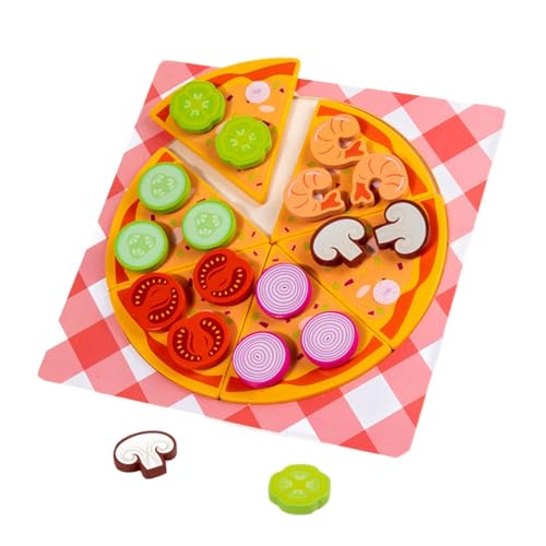 AWHAO Spiellebensmittel Set Aus Holz, Spielküchenzubehör, Vorschul Kochspielzeug, Realistisches Lernspielzeug, Lebensmittelspielzeug für Jungen, Mädchen, Ki, Pizza AWHAO Spiellebensmittel Set Aus Holz, Spielküchenzubehör, Vorschul Kochspielzeug, Realistisches Lernspielzeug, Lebensmittelspielzeug für Jungen, Mädchen, Ki, Pizza von AWHAO