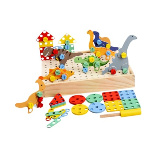 ＡＷＨＡＯ Spielwerkzeug für Kinder, Kapazität des Kreativen DIY Konstruktionsschraubendrehers, Dinosaurier von ＡＷＨＡＯ