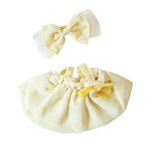 AWHAO Süßes Plüschpuppen Outfit, Stilvolles Plüschspielzeug mit Mini Kopfschmuck, Mädchenpuppenkleidung, Puppenersatz Outfit für Geburtstagskinder, Gelb AWHAO Süßes Plüschpuppen Outfit, Stilvolles Plüschspielzeug mit Mini Kopfschmuck, Mädchenpuppenkleidung, Puppenersatz Outfit für Geburtstagskinder, Gelb von AWHAO