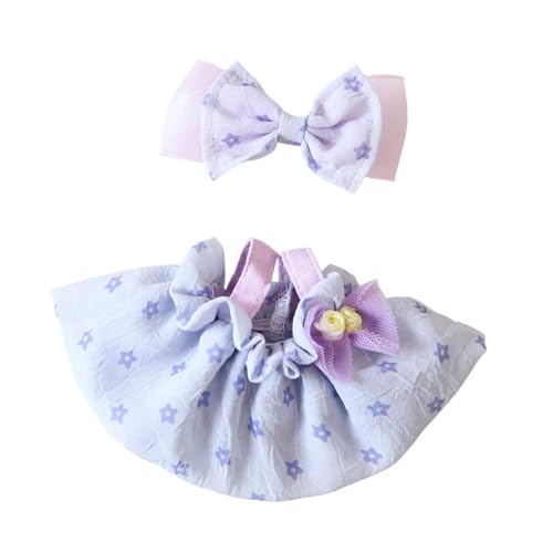 ＡＷＨＡＯ Süßes Plüschpuppen Outfit, Stilvolles Plüschspielzeug mit Mini Kopfschmuck, Mädchenpuppenkleidung, Puppenersatz Outfit für Geburtstagskinder, Lila von ＡＷＨＡＯ