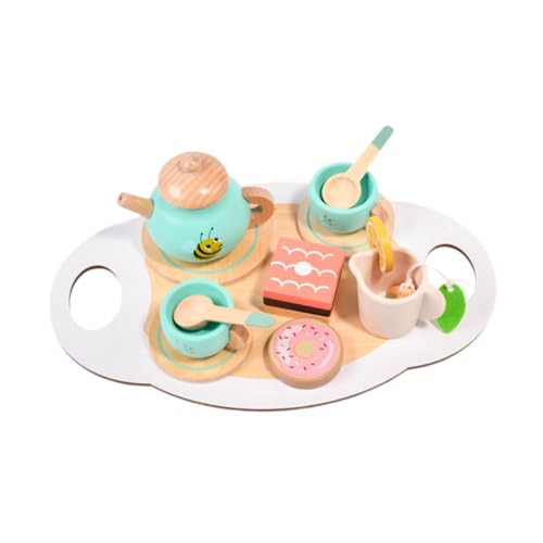 AWHAO Teeservice Aus Holz Zum Rollenspiel für Mädchen Und Jungen Im Alter von 3 4 5 Jahren Als Geburtstagsgeschenk AWHAO Teeservice Aus Holz Zum Rollenspiel für Mädchen Und Jungen Im Alter von 3 4 5 Jahren Als Geburtstagsgeschenk von AWHAO