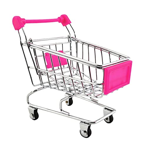 ＡＷＨＡＯ Warenkorb Lagerung Trolley Kind Pretend Spielen Spielzeug Geschenk Supermarkt Hand, Fuchsia von ＡＷＨＡＯ