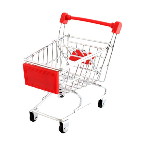 ＡＷＨＡＯ Warenkorb Lagerung Trolley Kind Pretend Spielen Spielzeug Geschenk Supermarkt Hand, Rot von ＡＷＨＡＯ