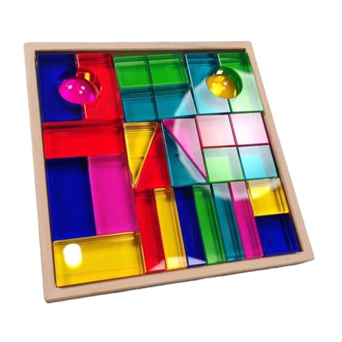 ＡＷＨＡＯ Würfelblöcke Set, Regenbogen Acryl Edelsteinwürfel, Glatt von ＡＷＨＡＯ